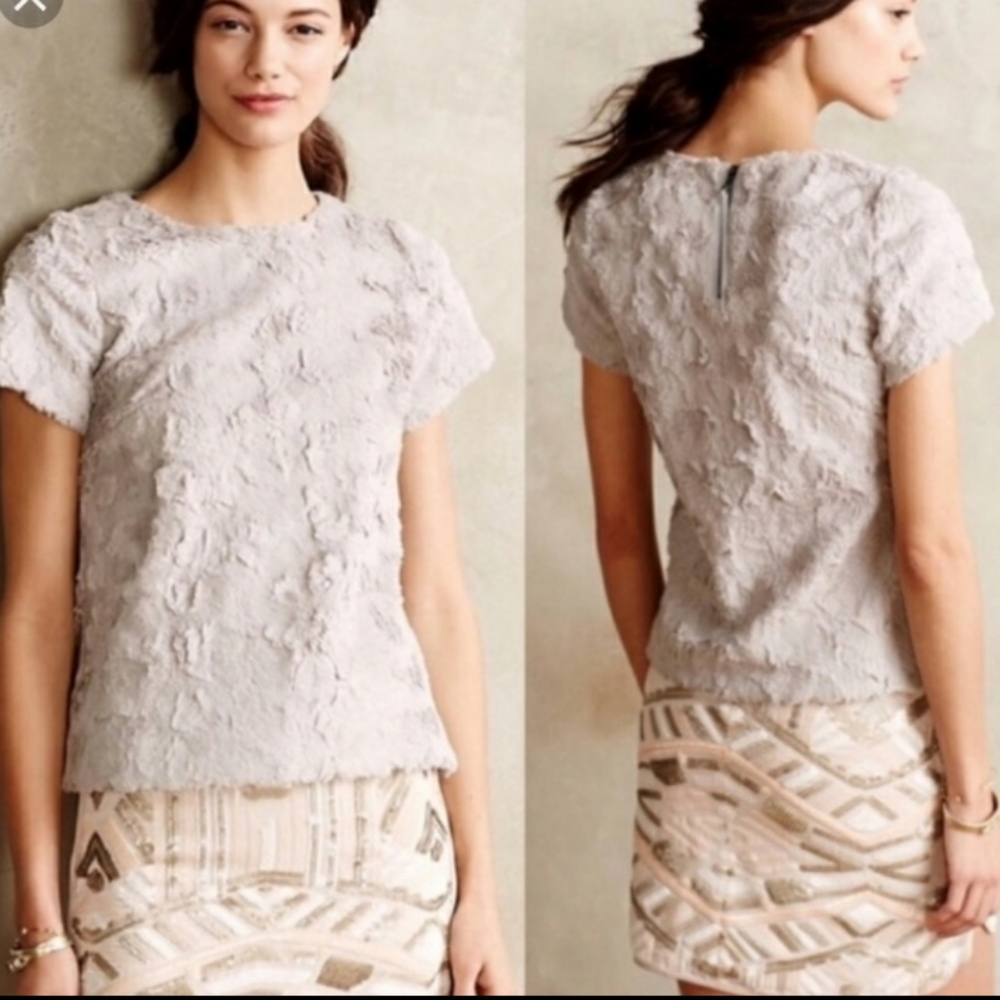 Anthropologie Leifsdottir Faux Fur Top
